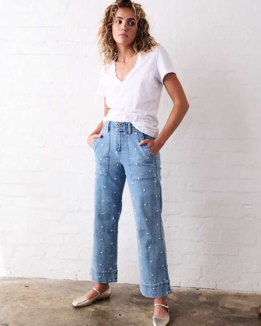 Celeste Jeans Hearts 70s Blue