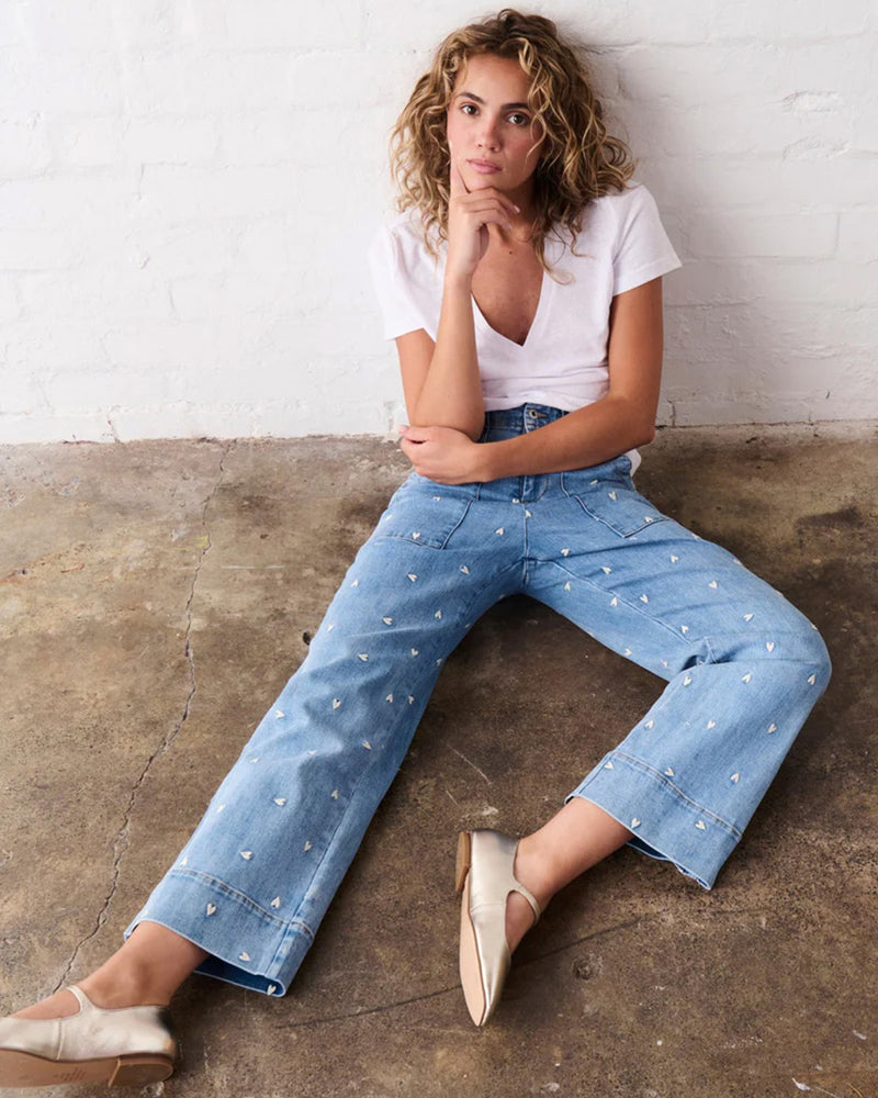 Celeste Jeans Hearts 70s Blue