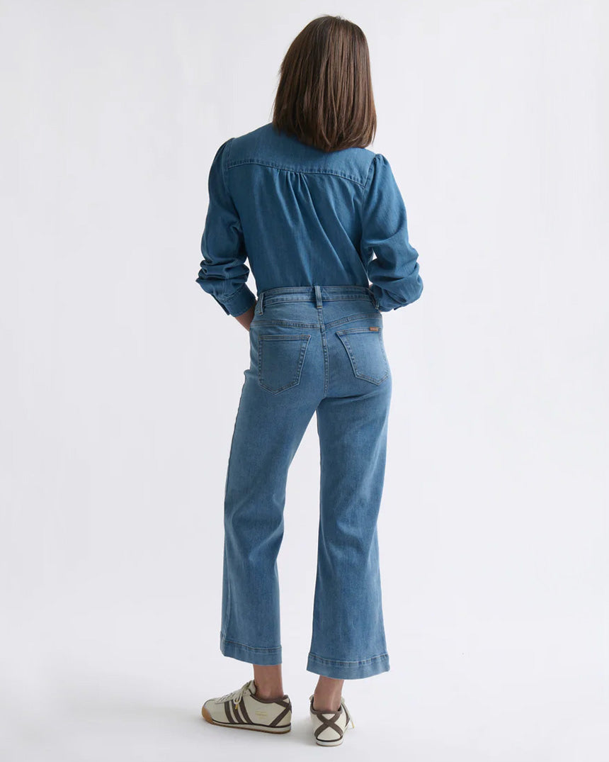 Freya Jean Leather Pocket 70s Blue