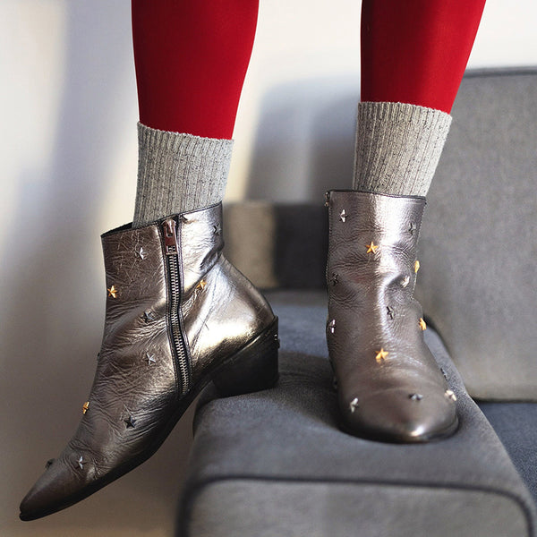 Silk and Wool Socks Grey
