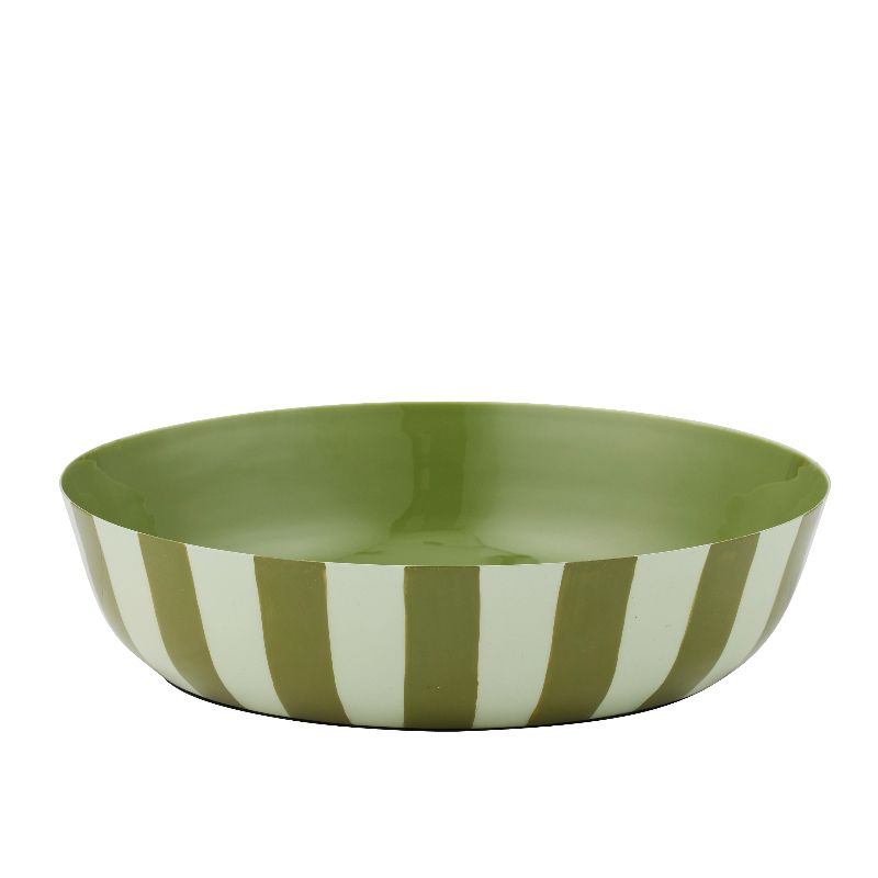 Linear Metal Bowl Olive/Seafoam