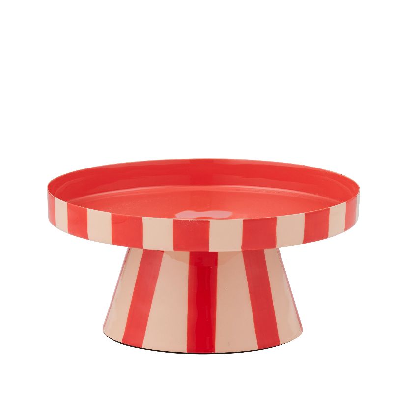 Linear Metal Cake Stand Nude/Tomato