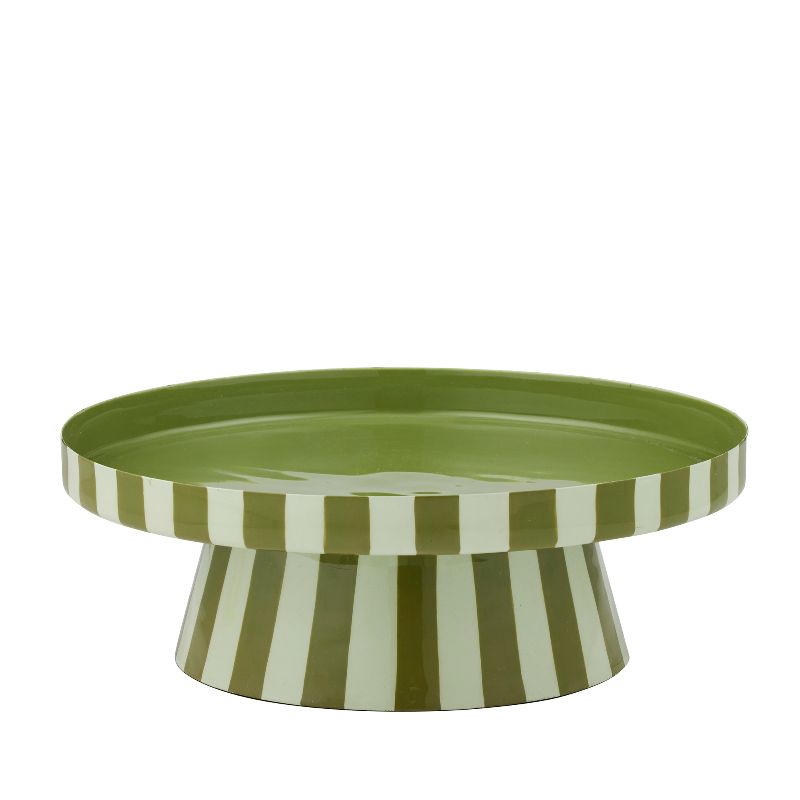 Linear Metal Cake Stand Olive/Seafoam