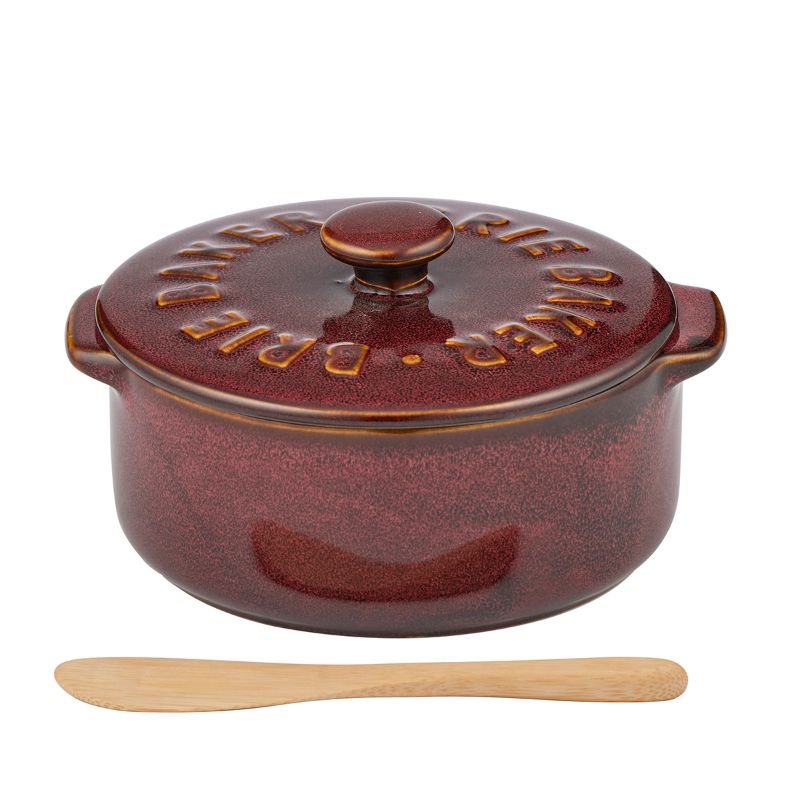 Loire Ceramic Brie Baker Burgundy