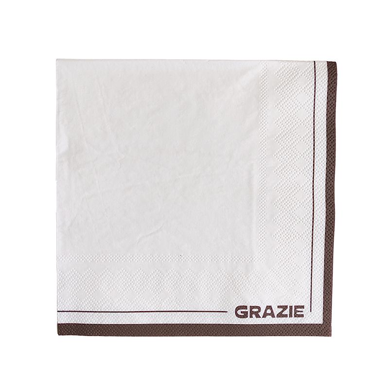 Grazie Brown Trim Paper Napkins Pack of 20