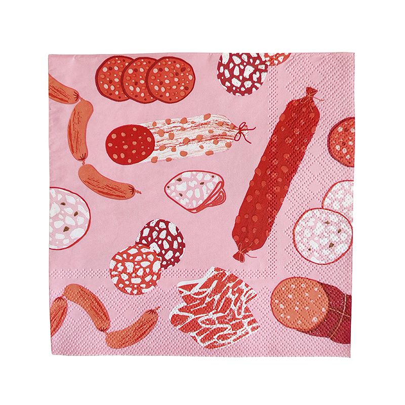 Charcuterie Pink Paper Napkins Pack of 20