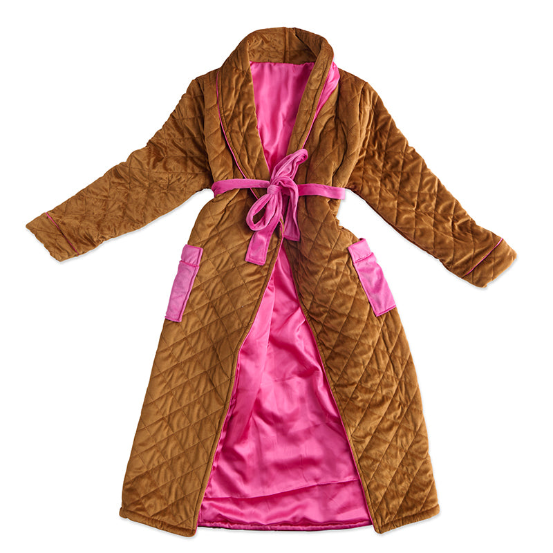 Pecan Delight Quilted Velvet Robe