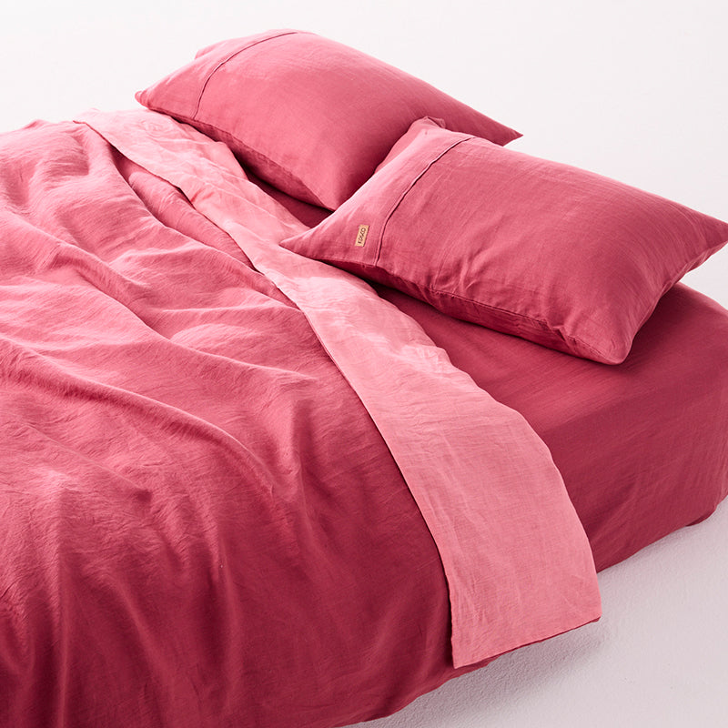 Baroque Rose Sorbet Reversible Linen Quilt Cover