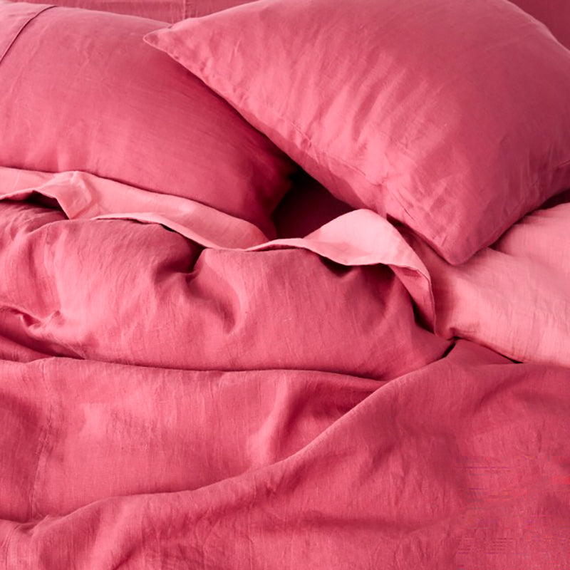 Baroque Rose Sorbet Reversible Linen Quilt Cover