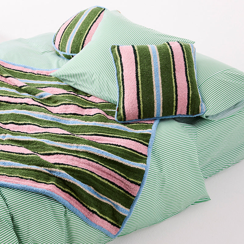 Cactus Stripe Square Boucle Cushion