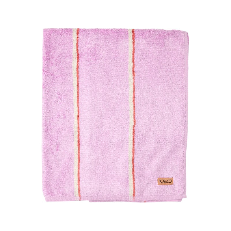 Lavender Field Stripe Bamboo Terry Bath Sheet