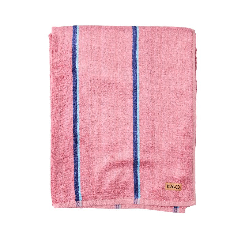 Blushing Stripe Bamboo Terry Bath Towel