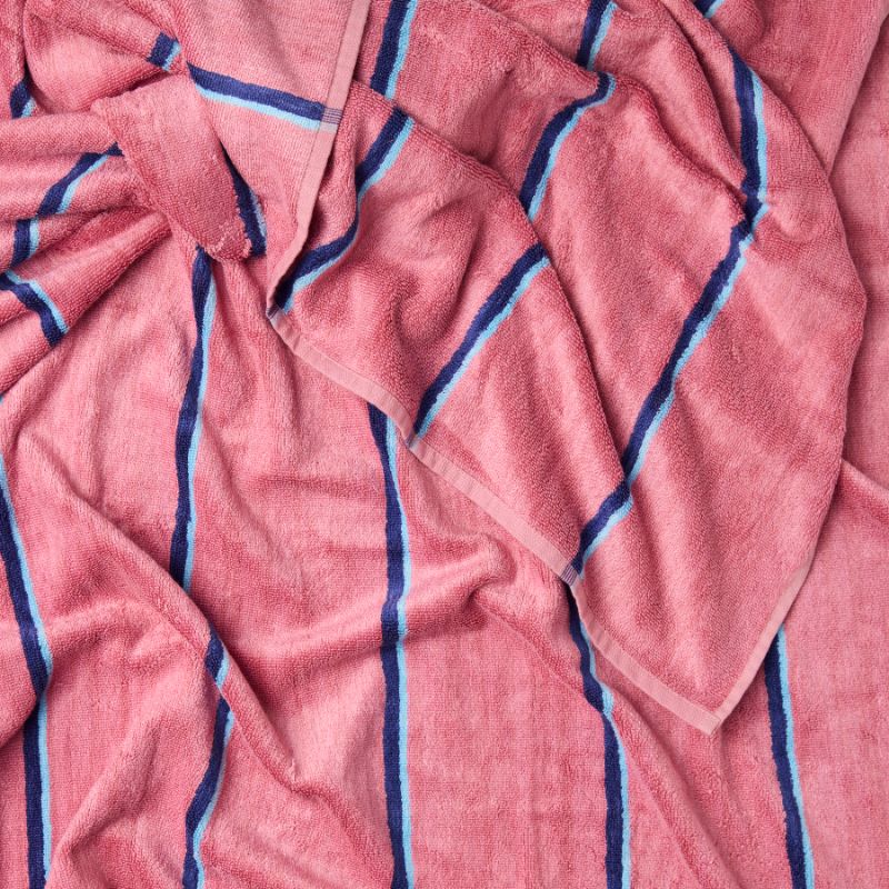 Blushing Stripe Bamboo Terry Bath Sheet