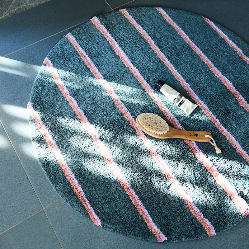 Wakame Crush Stripe Round Bath Mat