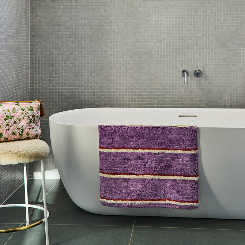 Lavender Field Stripe Bath Mat