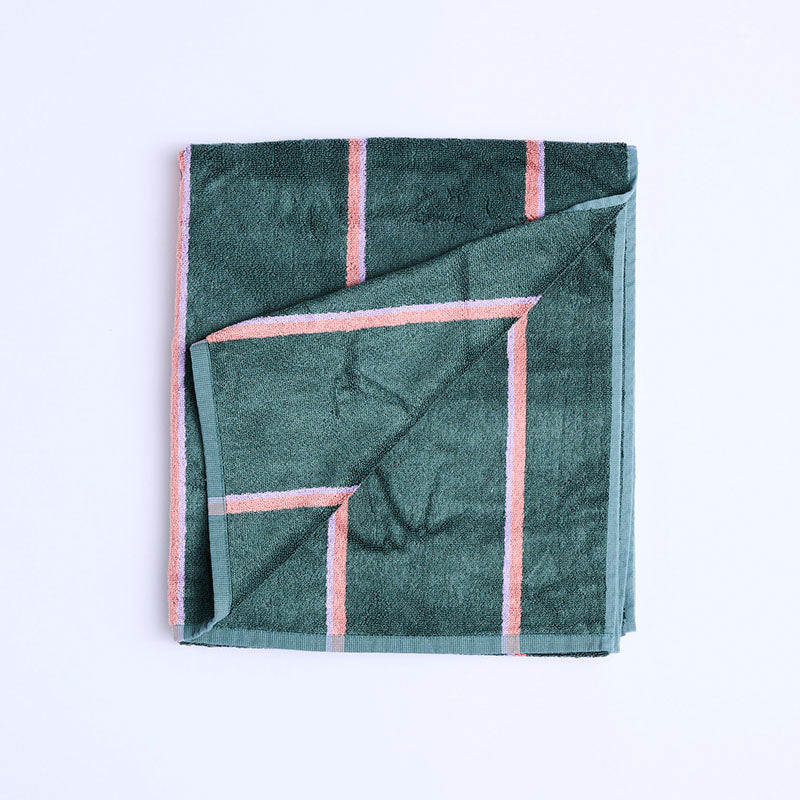 Wakame Crush Stripe Bamboo Terry Hand Towel