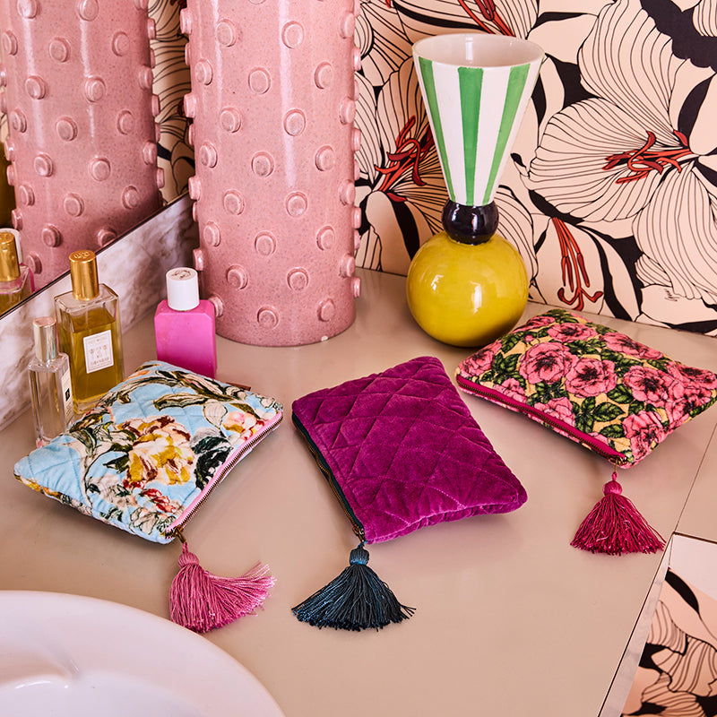 Wild Grape Velvet Cosmetics Purse