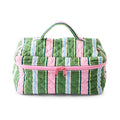 Cactus Stripe Quilted Cotton Toiletry Case