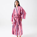 Blushing Stripe Bamboo Terry Bath Robe
