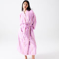 Lavender Field Stripe Bamboo Terry Bath Robe