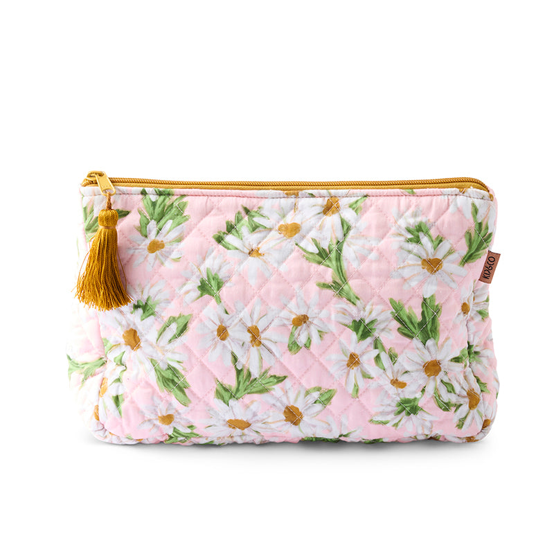 Sweet Daisy Quilted Cotton Toiletry Purse