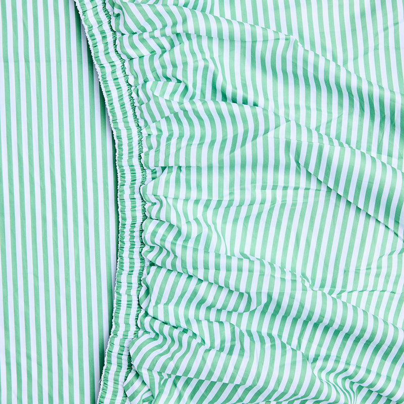 Tarragon Stripe Cotton Fitted Sheet