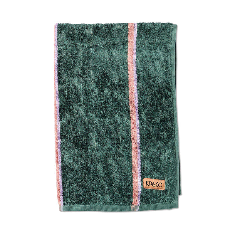 Wakame Crush Stripe Bamboo Terry Hand Towel