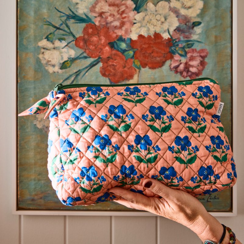 Anna Spiro Indian Summer Rose Quilted Cotton Toiletry Purse