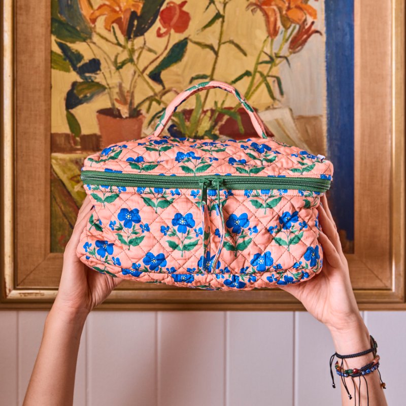 Anna Spiro Indian Summer Rose Quilted Cotton Toiletry Case