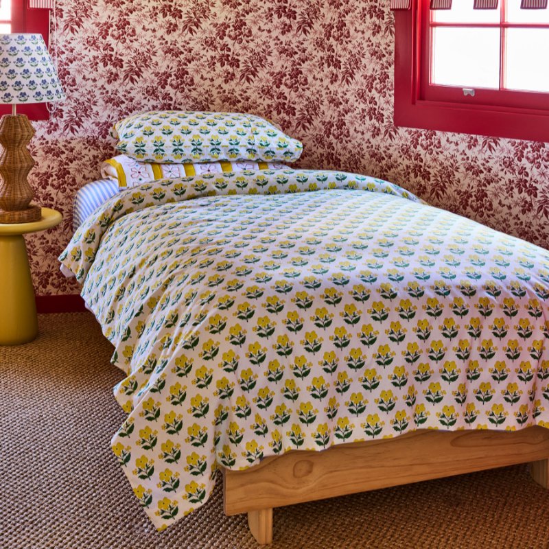 Anna Spiro Indian Summer Yellow Cotton Pillowcases Set of 2