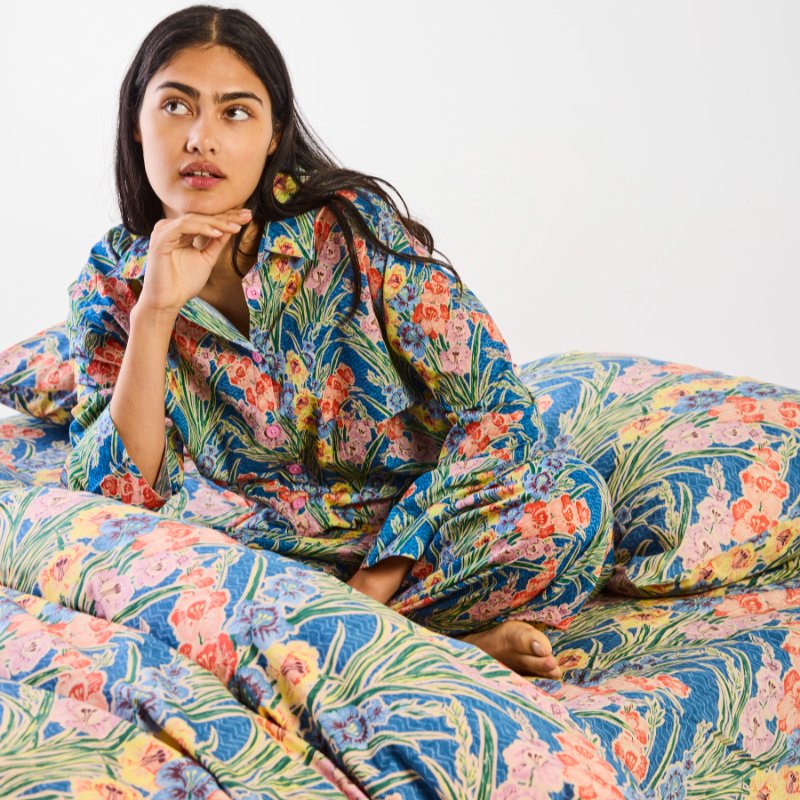 Anna Spiro Gladiolus Cotton Flat Sheet