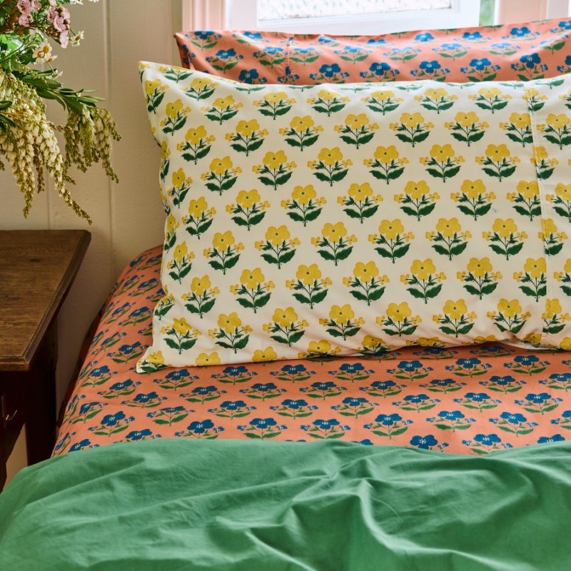 Anna Spiro Indian Summer Yellow Cotton Pillowcases Set of 2