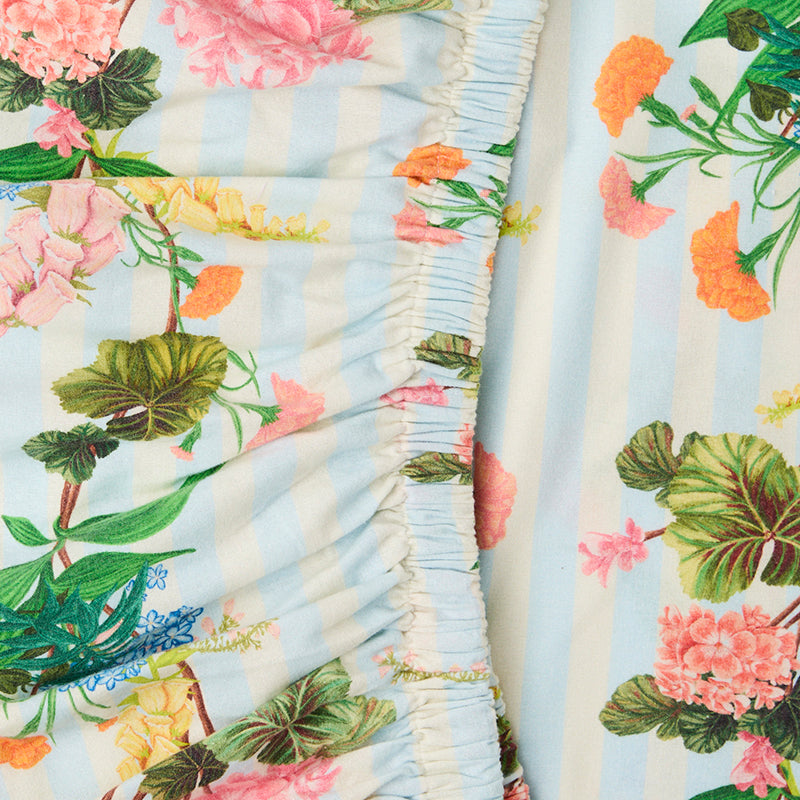 Bouquet Beauty Stripe Flannelette Fitted Sheet