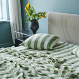 Moss Stripe Linen Pillowcases Set of 2
