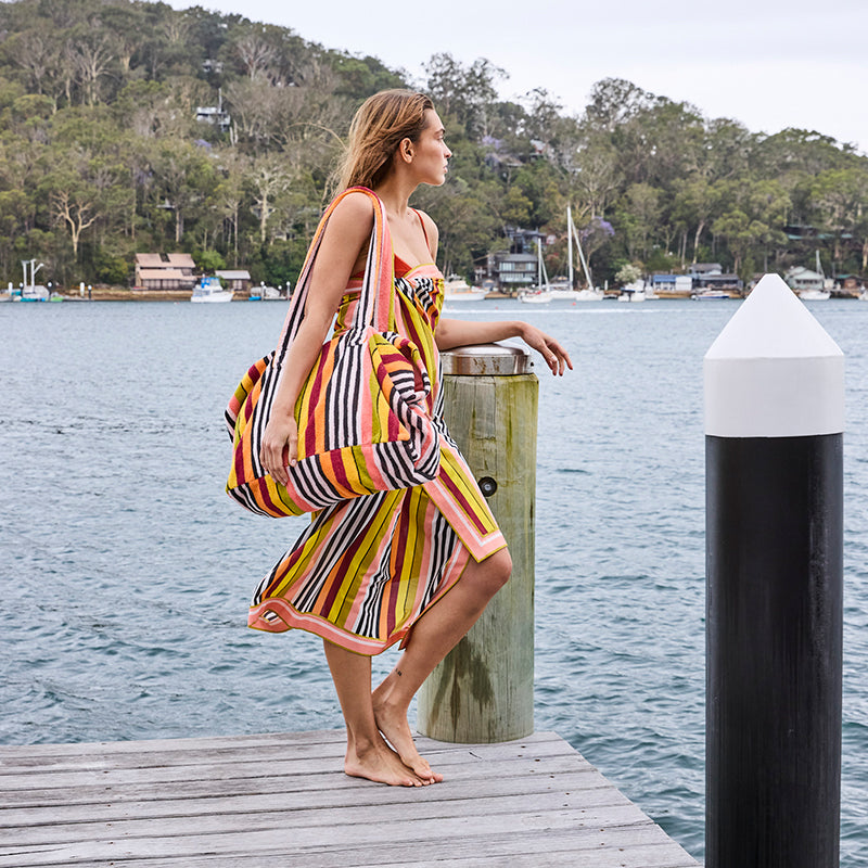 Casablanca Stripe Terry Oversized Beach Bag