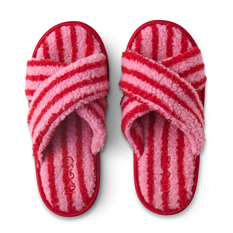 Candy Stripe Sherpa Slippers