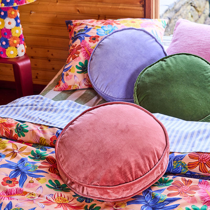 Peach Pie Velvet Pea Cushion