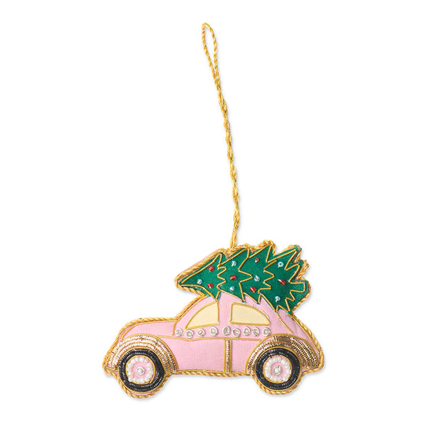 Festive Pink Car Beaded Decoration