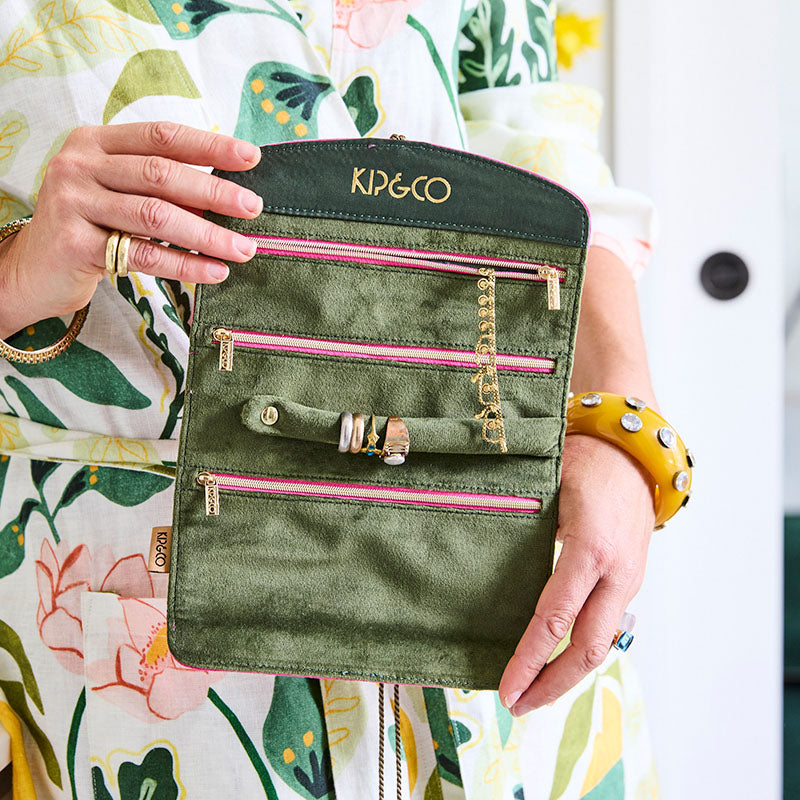 Prickly Pear Velvet Jewellery Roll