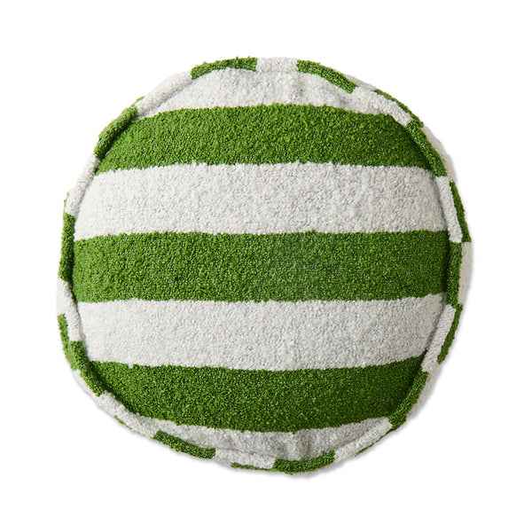 Moss Stripe Boucle Pea Cushion