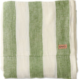 Moss Stripe Linen Flat Sheet