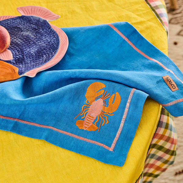 Lobster Embroidered Napkin Set of 4