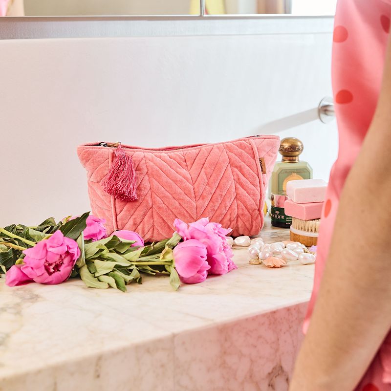 Strawberry Velvet Toiletry Bag