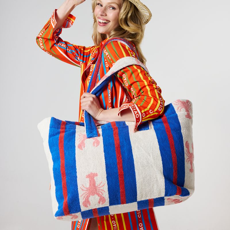 Lobster Fan Club Terry Oversized Beach Bag