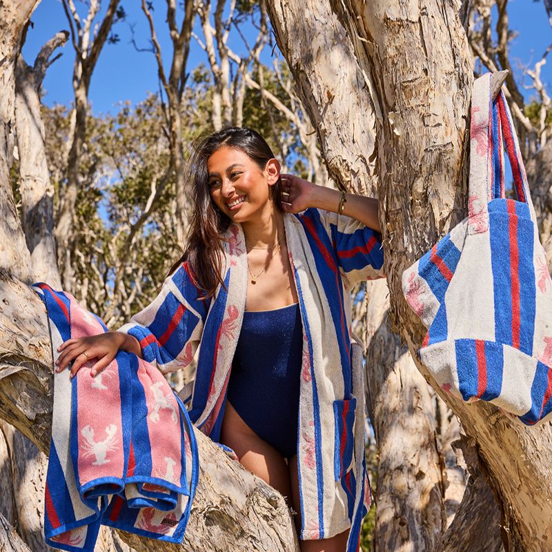 Lobster Fan Club Terry Oversized Beach Bag