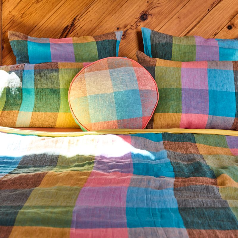 Paloma Tartan Woven Pea Cushion