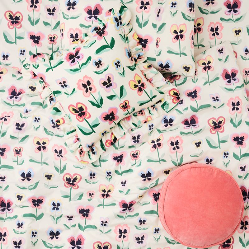 Peach Blossom Velvet Pea Cushion