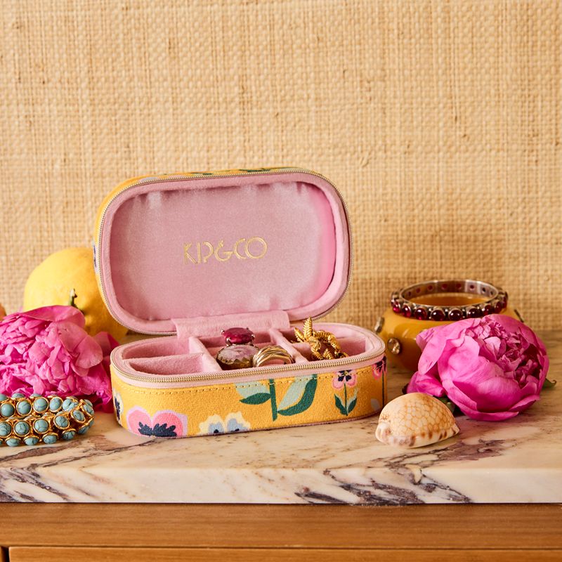 Pretty Pansy Velvet Jewellery Box
