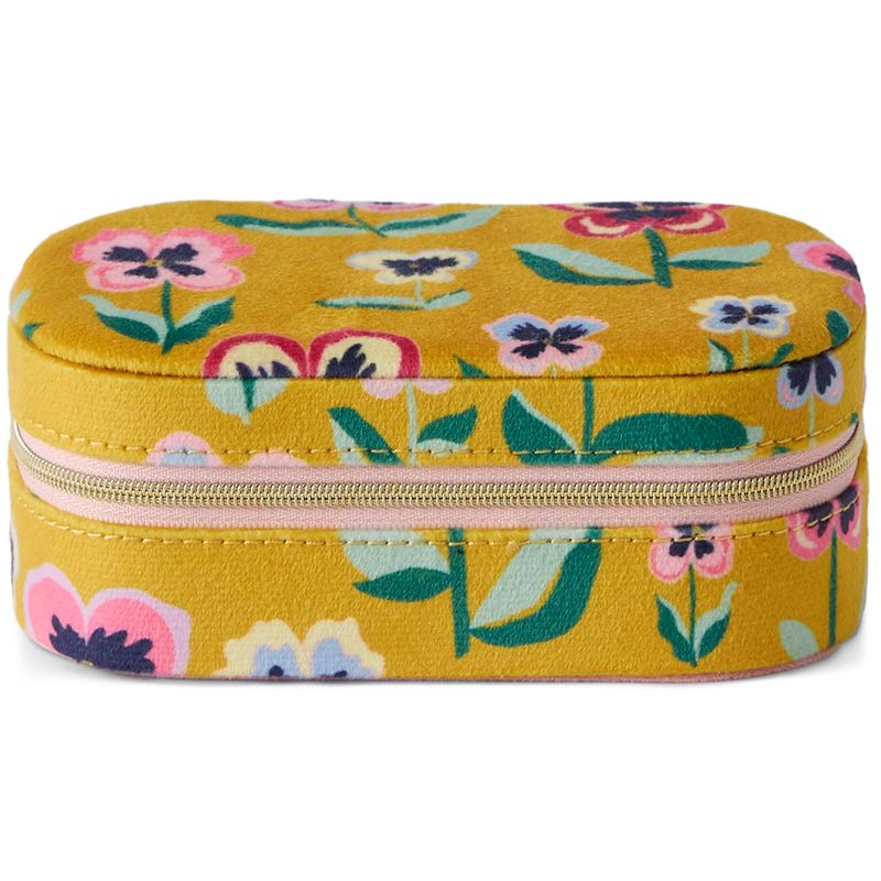 Pretty Pansy Velvet Jewellery Box
