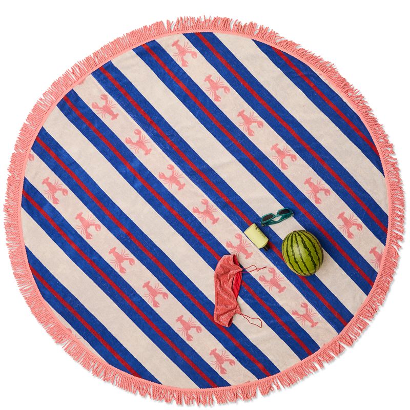 Lobster Fan Club Terry Round Beach Towel